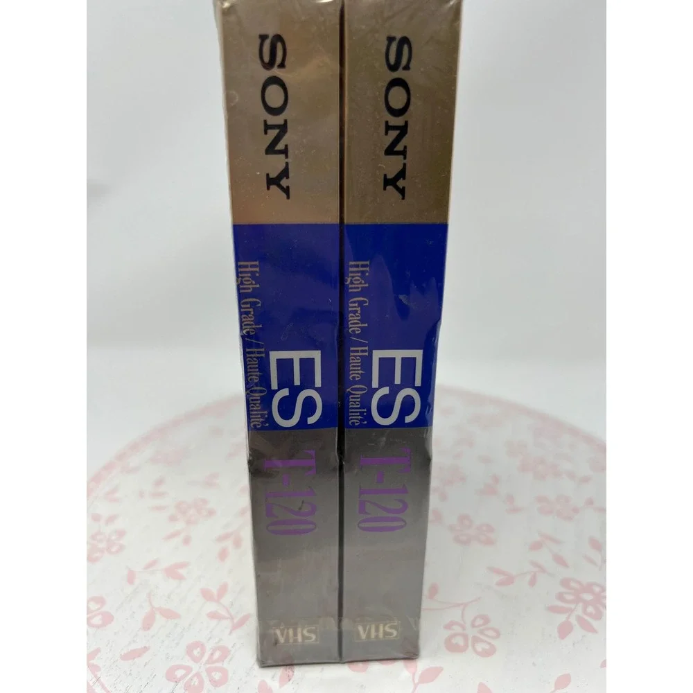 SONY VHS Blank Video‎ Tapes 2-Pack ES High Grade T-120 Cassettes NEW Sealed USA